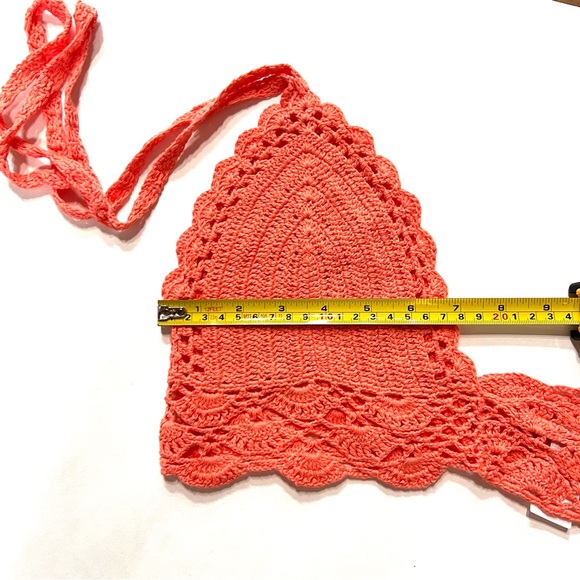Crochet peach halter top Sz M & L - Picture 7 of 11
